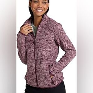 Mountain Hardwear Purple Heathered Print Zip Up Microfleece Sweater LARGE
